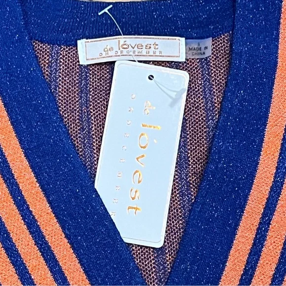 De Lovest Striped Blue and Orange Romper - Picture 2 of 4